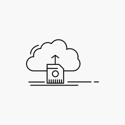 Cloud upload save data computing line icon vector