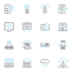 computer software linear icons set programming vector