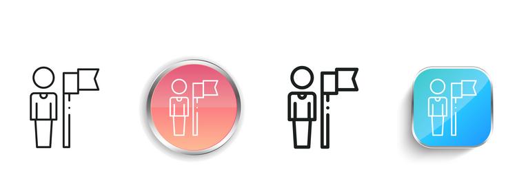 leader icon thin linear regular and button style vector image