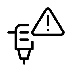 machine for drilling with warning indicator vector image