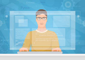 man software engineer concept with design vector image