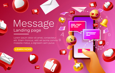Message with many icons chat for communication vector