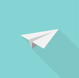 Paper airplane icon in flat style with shadow vector