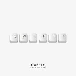 qwerty keyboard buttons on white background vector image