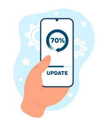 smartphone updating system installing software vector image
