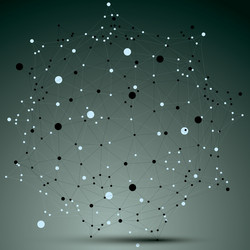 spatial monochrome digital object 3d technology vector image