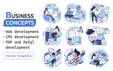 Website architecture concepts web development vector