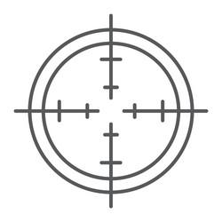 aim thin line icon focus and circle target sign vector