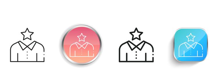 leader icon thin linear regular and button style vector image