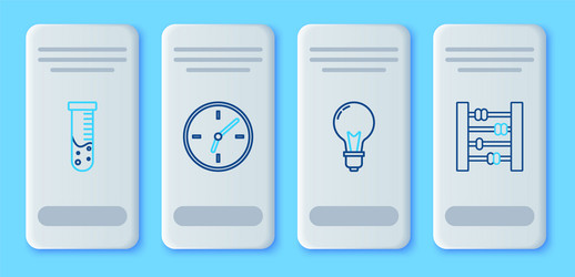 set line clock light bulb with concept of idea vector image