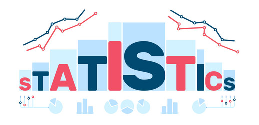 statistics letters in form of big chart data vector image