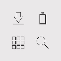 web simple linear icons set outlined vector image