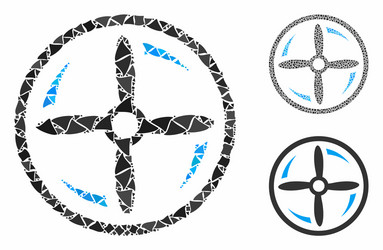 Drone screw rotation composition icon bumpy vector