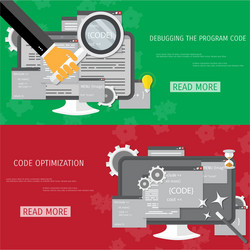 flat concept of programming and coding vector image