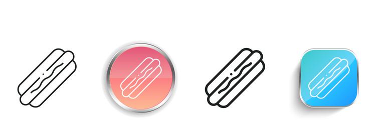 hot dog icon thin linear regular and button style vector image