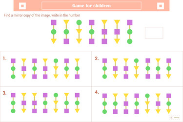 Logic puzzle game for children select and write vector
