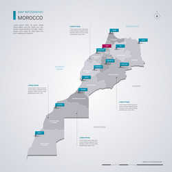 Morocco map with infographic elements pointer vector