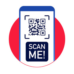 qr code scan me sticker color style vector image