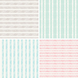 set of seamless geometric pattern vector image