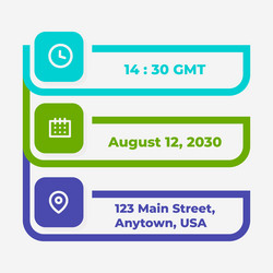 time date and address concept isolated vector image