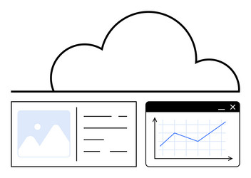 cloud computing with data analytics and document vector image