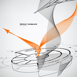 Dynamic Abstract Background with Orange Arrow vector image