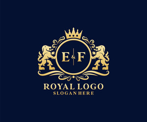 EF Letter Lion Royal Logo vector