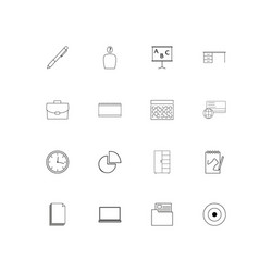 Office simple linear icons set outlined vector