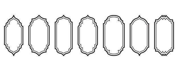 ramadan frame shapes window arabic arc outline Vector Image