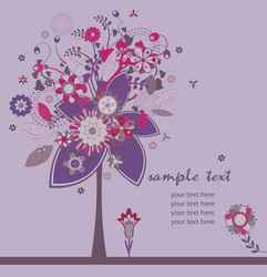 Retro background with tree vector