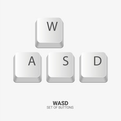 Wasd keyboard buttons on white background vector