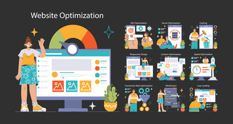 Website Optimization Toolkit vector image