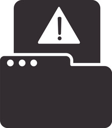 Alert icon folder file data warning attention vector