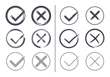 Check marks icons isolated on white vector