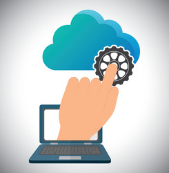 cloud computing laptop web hosting design vector image