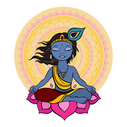 Krishna - Hindu God Vector Image