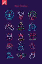 merry christmas icon set vector