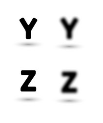 sharp and unsharp alphabet letters font vector image