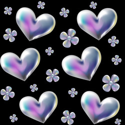 3d holographic retro 90 seamless pattern vector image