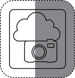 Figure cloud camera network icon Royalty Free Vector Image