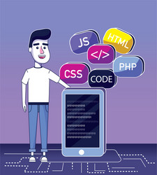 software programmer cartoon vector image