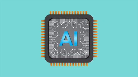 ai chip artificial intelligence processing vector image