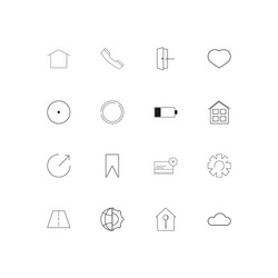 Interface simple linear icons set outlined vector