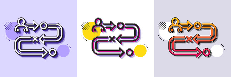 journey path line icon project process sign vector image