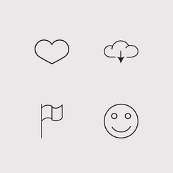 web simple linear icons set outlined vector image