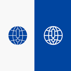 globe internet browser world line and glyph solid vector image