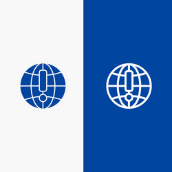 Globe internet browser world line and glyph solid vector