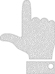 Mesh hand pointer up icon vector