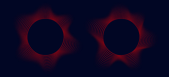 round sound wave frames circular lines pattern vector image