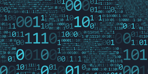 abstract binary code cloud background ai learning vector image